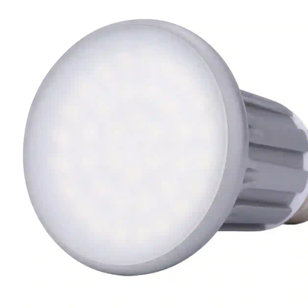Detail matného krytu žárovky R63 s prosvítajícími LED čipy
